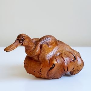 SOLD Vintage Handcarved Burl Wood Shore Bird